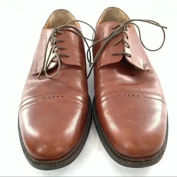 Johnston & Murphy signature series mens Oxfords size 11 brown leather cap toe